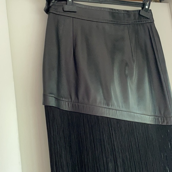Helmut Lang leather and fringe skirt size 2 - Picture 4 of 7